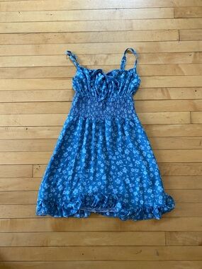 Dress Forum Blue Floral Smocked Sundress
